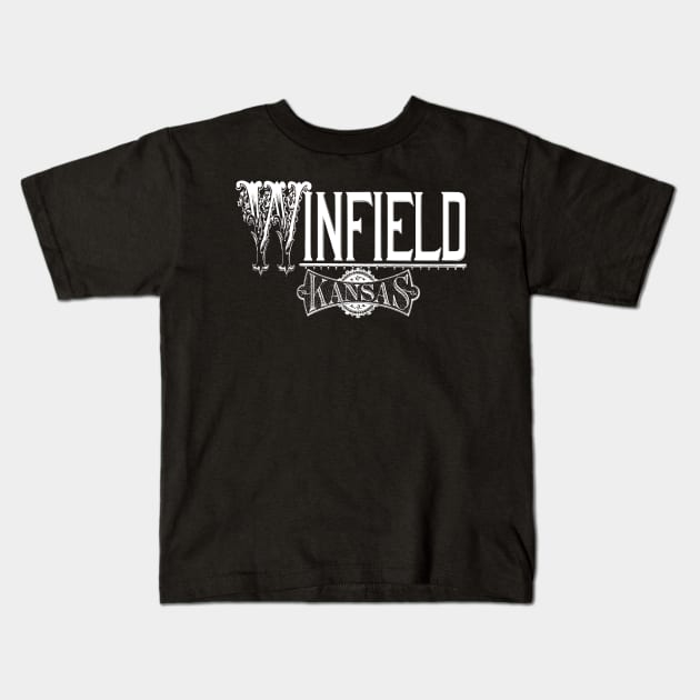 Vintage Winfield, KS Kids T-Shirt by DonDota